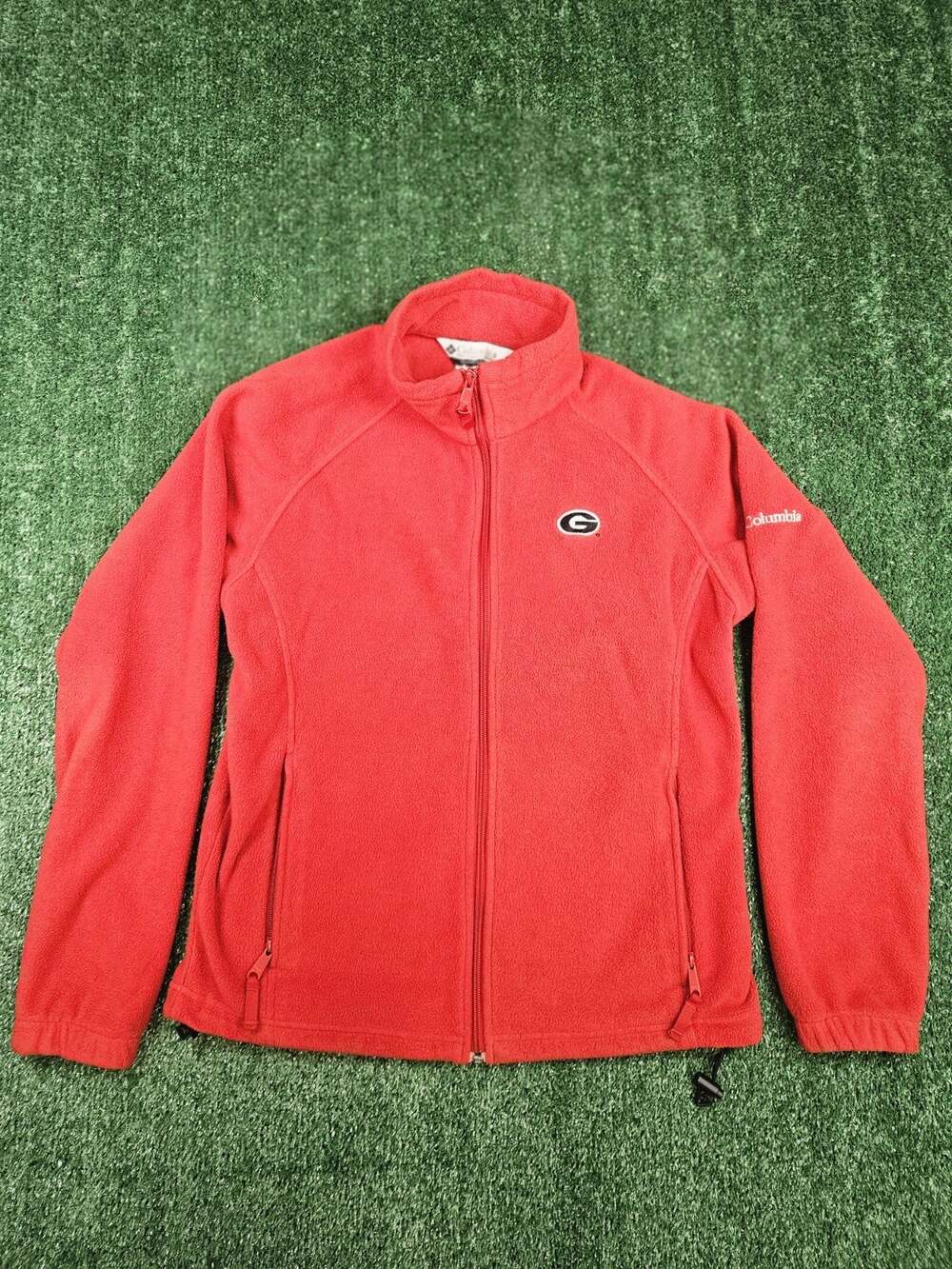 Columbia Georgia Bulldogs Jacket Womens Size Large Red Fleece Football Dawgs EUC